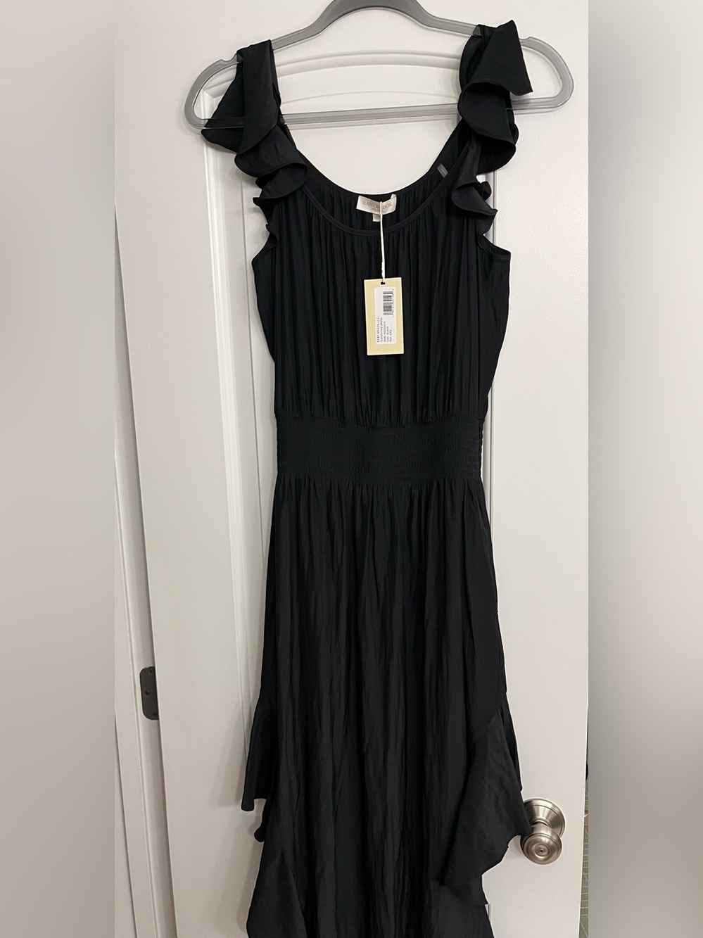 NWT Ramy Brook Black Ruffle-Trim Midi Skirt - Picture 4 of 7
